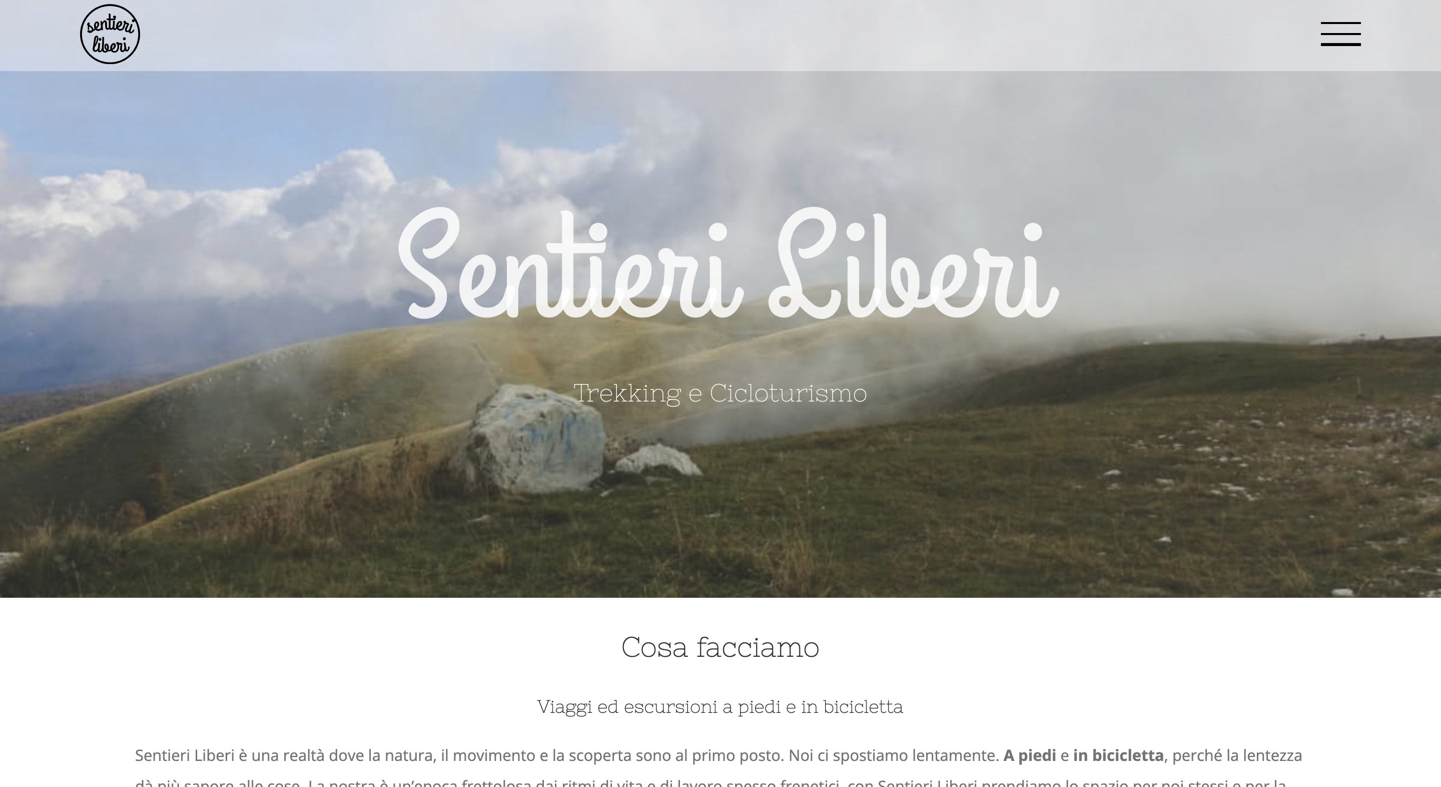 Screenshot del sito sentieriliberi.com